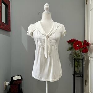 NEW ANTHRO Rails Romantic Casual Soft Pleated Flutter Lightweight T-Shirt S NWT